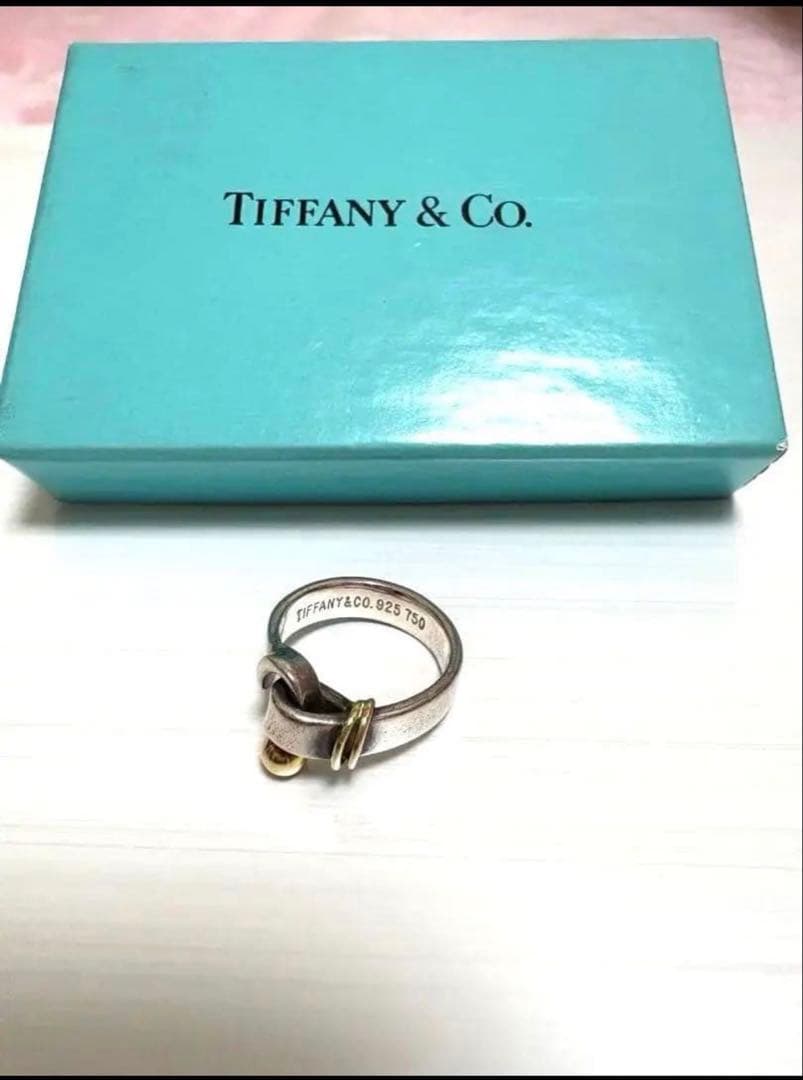 Tiffany & Co. シルバー925 k18 フック&アイ リング