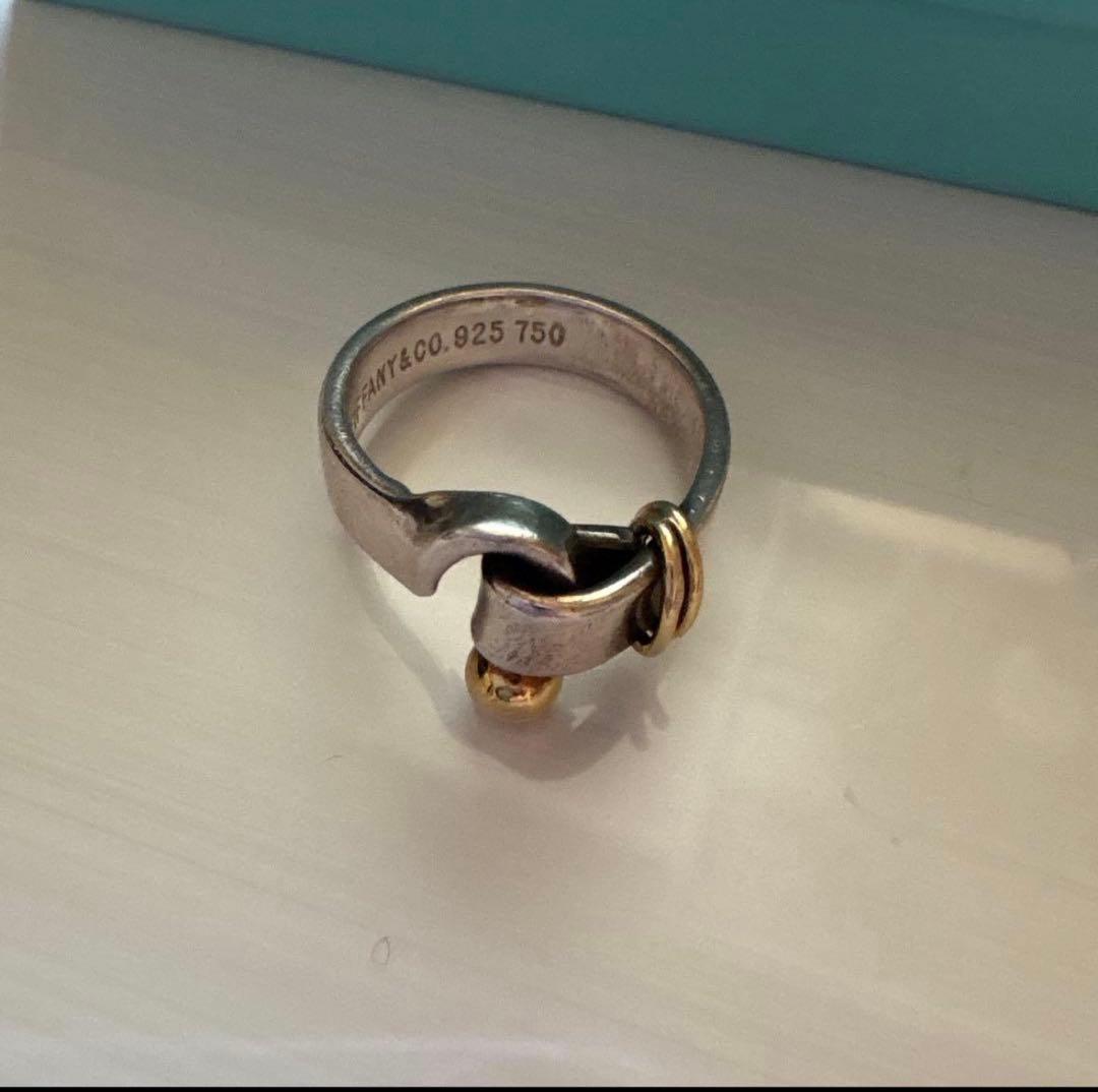 Tiffany & Co. シルバー925 k18 フック&アイ リング
