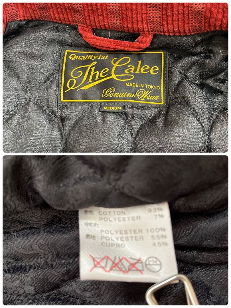 【美品】CALEE コーデュロイブルゾン　ストライプ レッド　サイズM