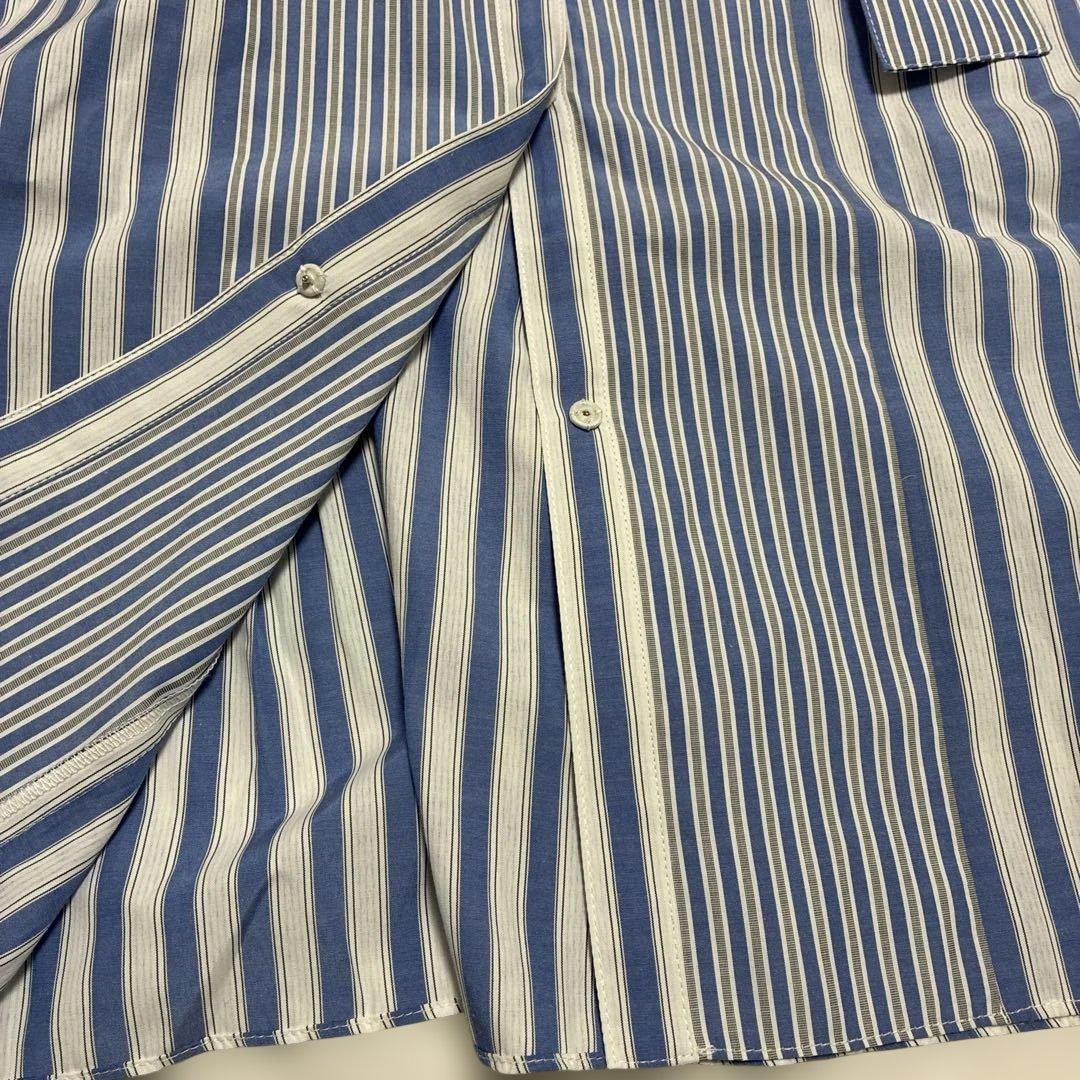 スーパービューティー☆44☆新品　ストライプ柄シャツワンピース