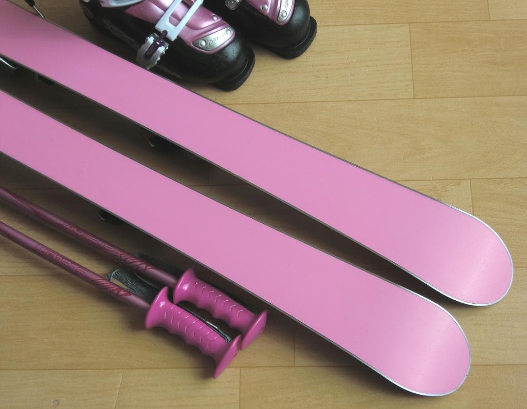 ■■送料無料■子供用スキーフルセット■板100靴20■WAX済■女の子に最適■■