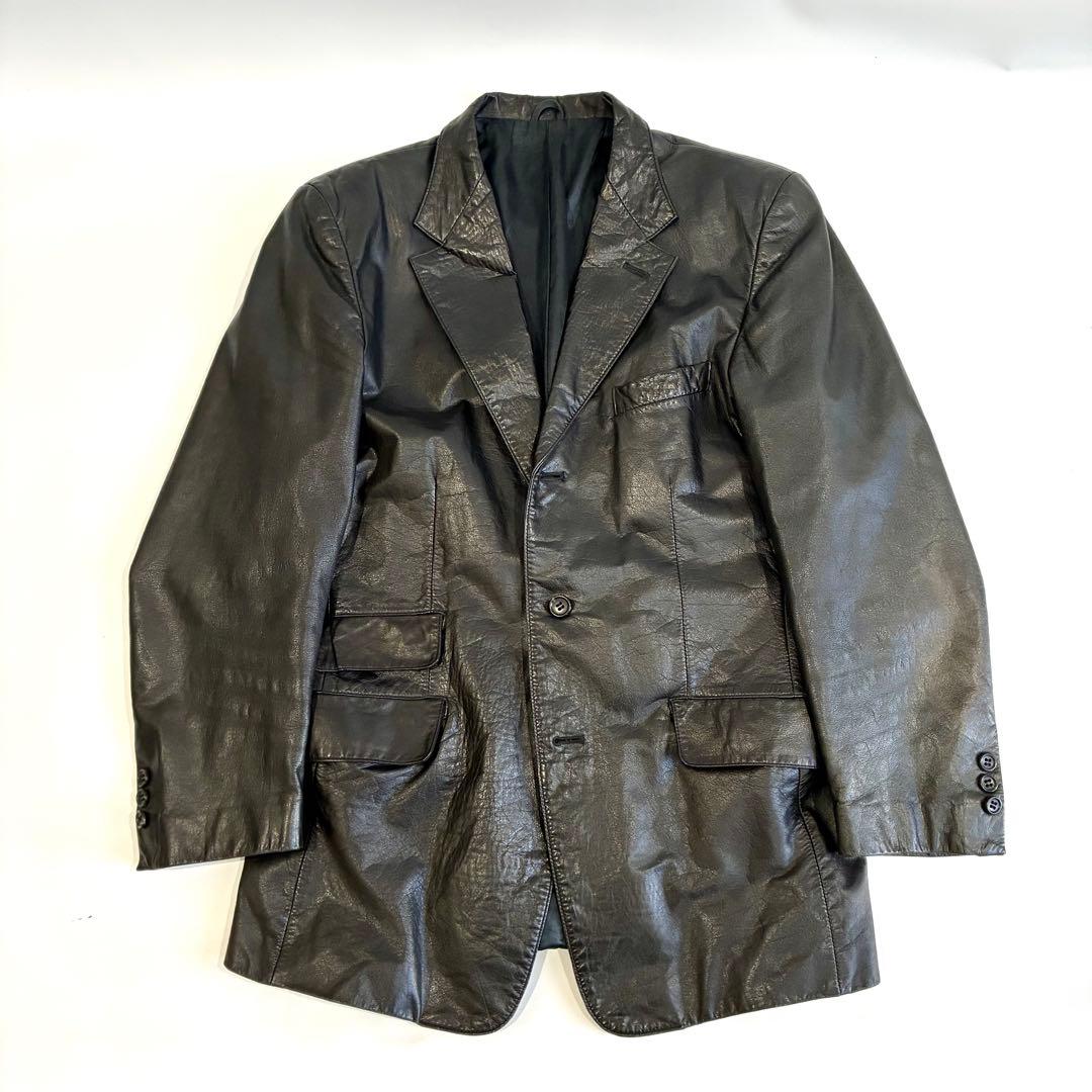 希少 美品 Paul Smith レザー テーラード ブラック　XL 牛革