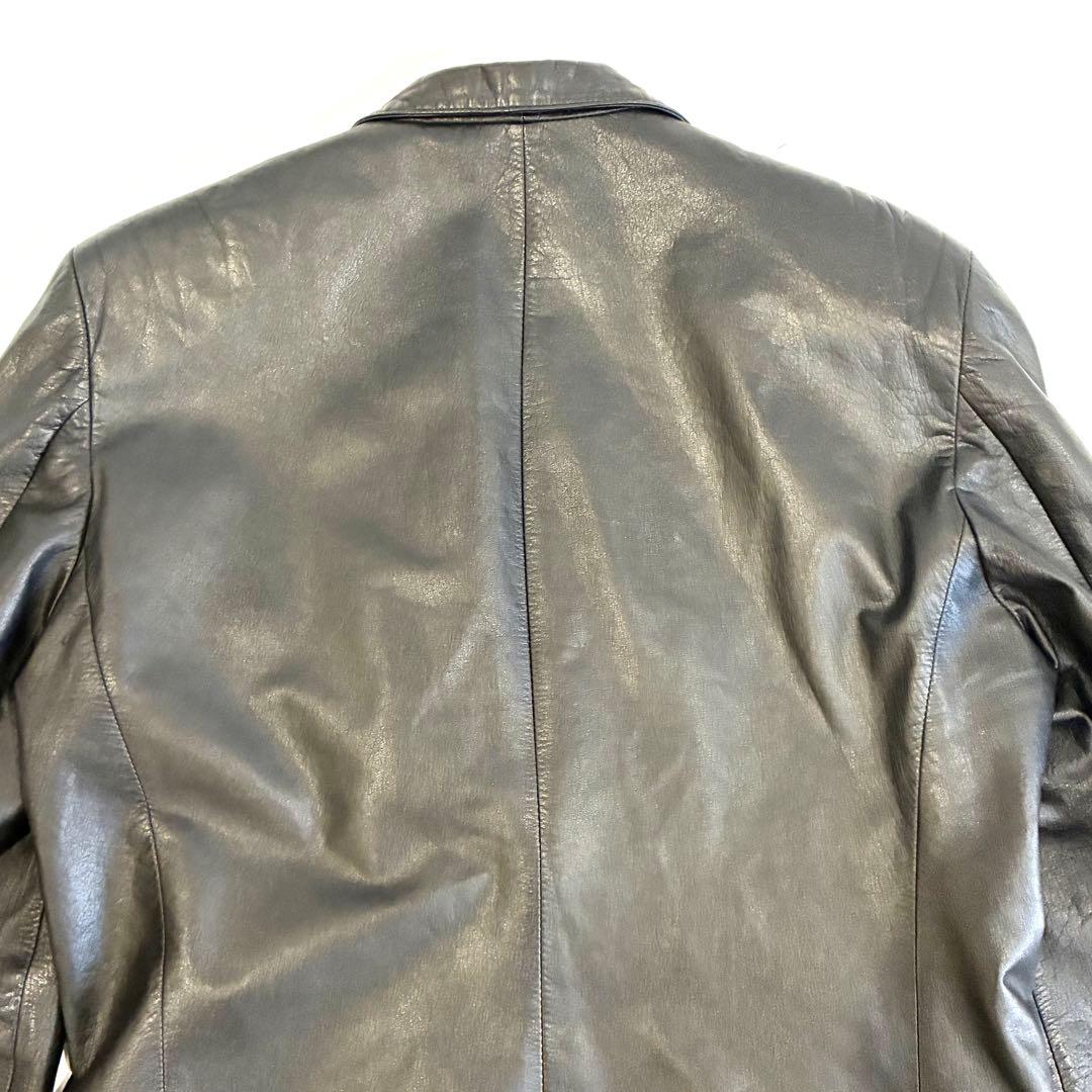 希少 美品 Paul Smith レザー テーラード ブラック　XL 牛革