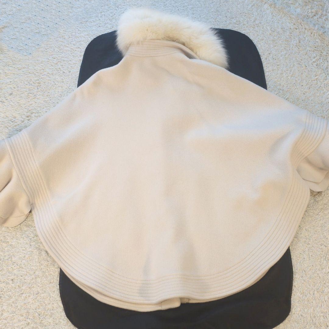 9-40【美品】Sov ポンチョ　ケープコート　フォックスファー