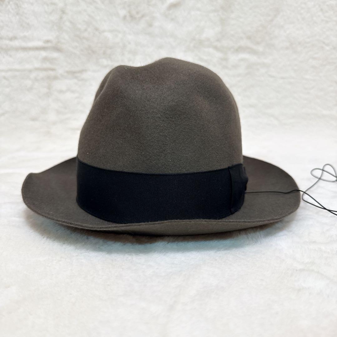 美品✨ ボルサリーノ フェドラハット ラビットファー フェルト グレー