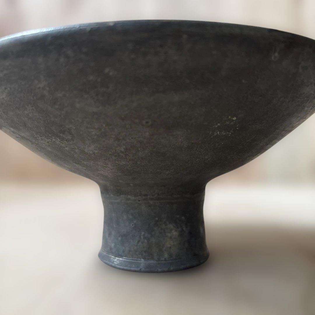作家 コンポート 高台 銀彩／作家もの 器