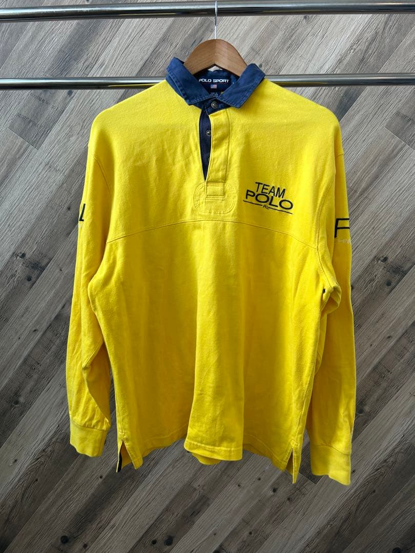 ★ ポロ　POLOSPORT 90s ゴルフ 刺繍ロゴ　配色　ラガーシャツ　長袖