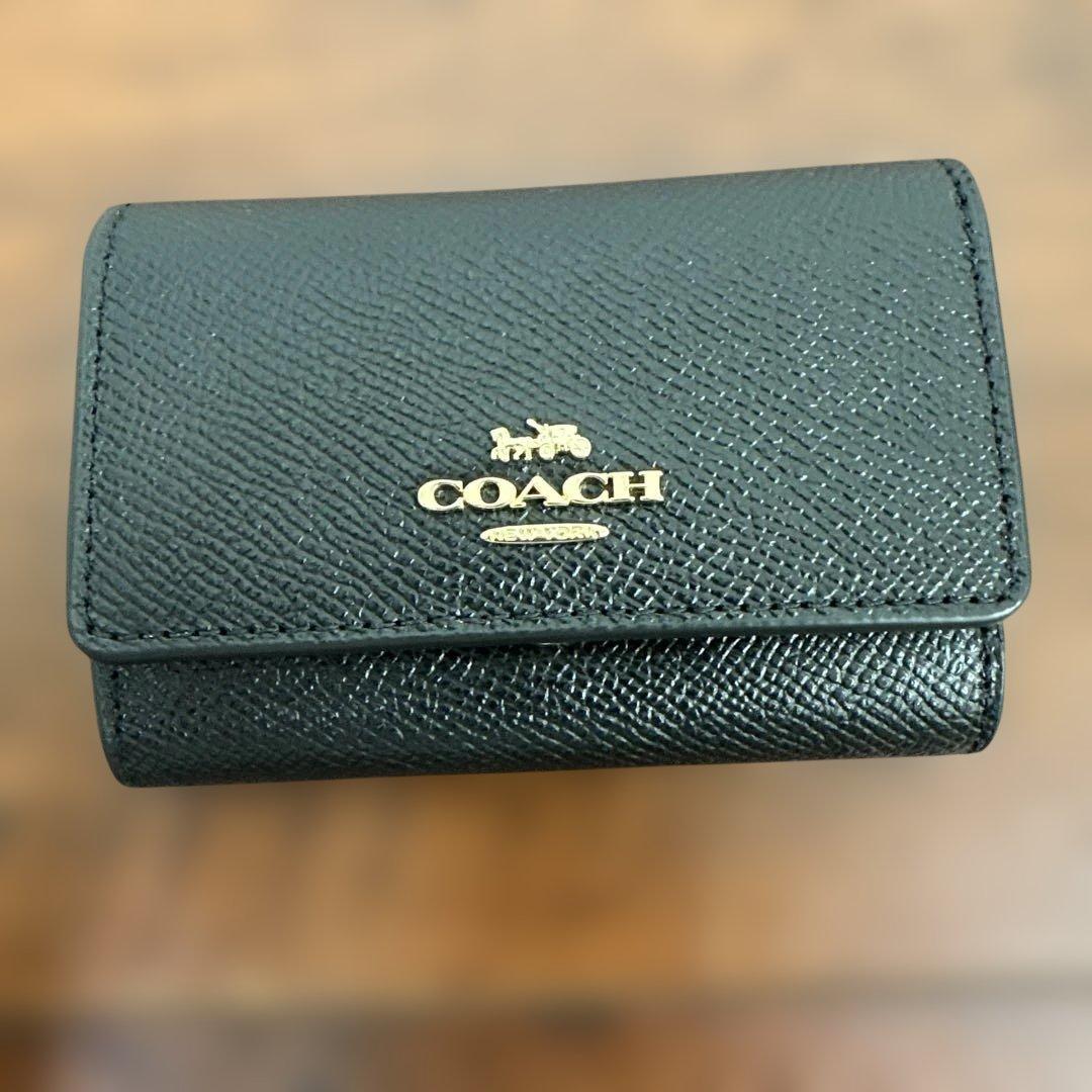 ★極美品★COACH 5連キーケース ブラック レザー 保存袋付き♪