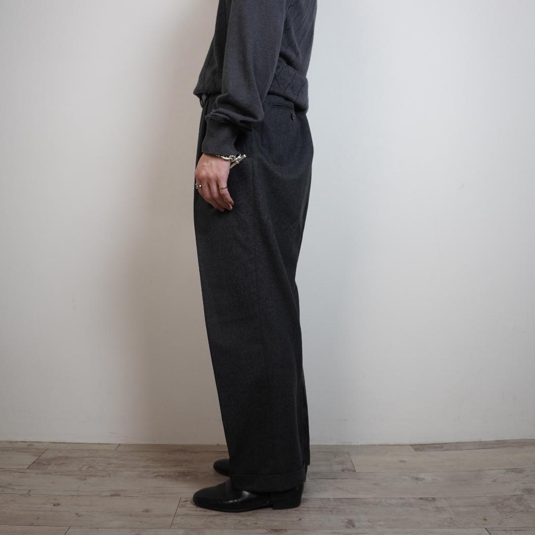 Brooks Brothers ダブルスラックスパンツ グレー/BZ224