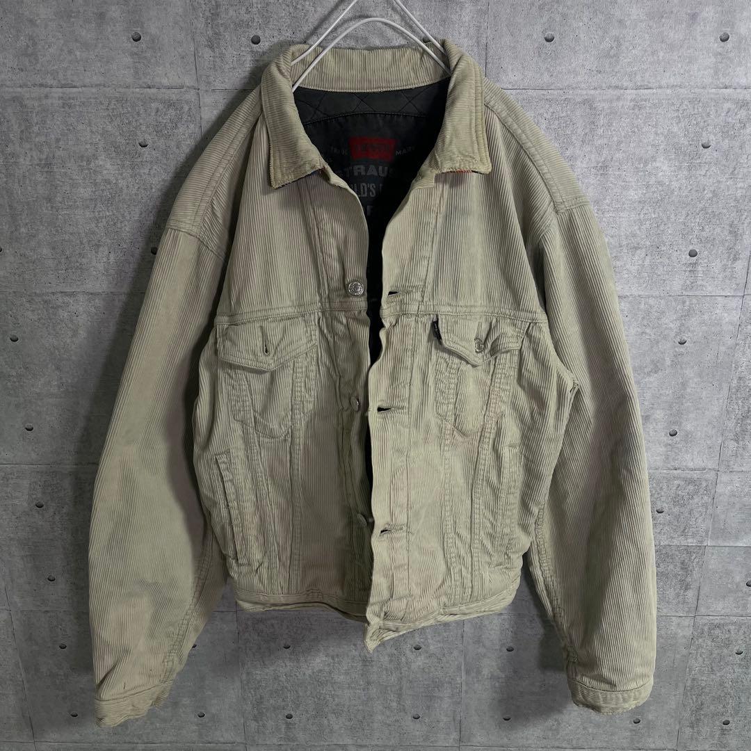 激レア！Levi's コーデュロイトラッカージャケット　裏地キルティング　黒タブ