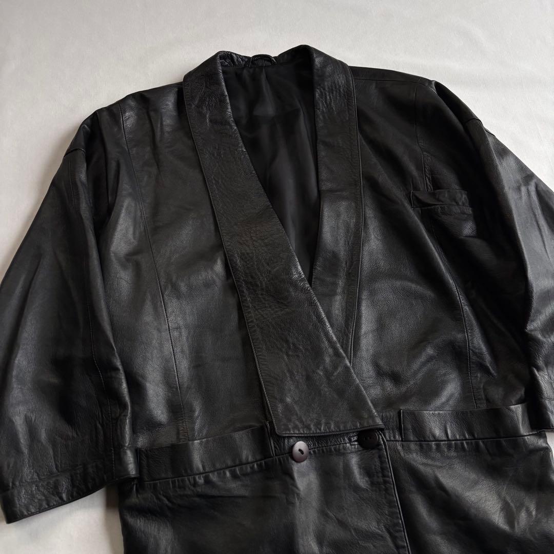 80s-90s EURO label “KIMONO\" leather JKT