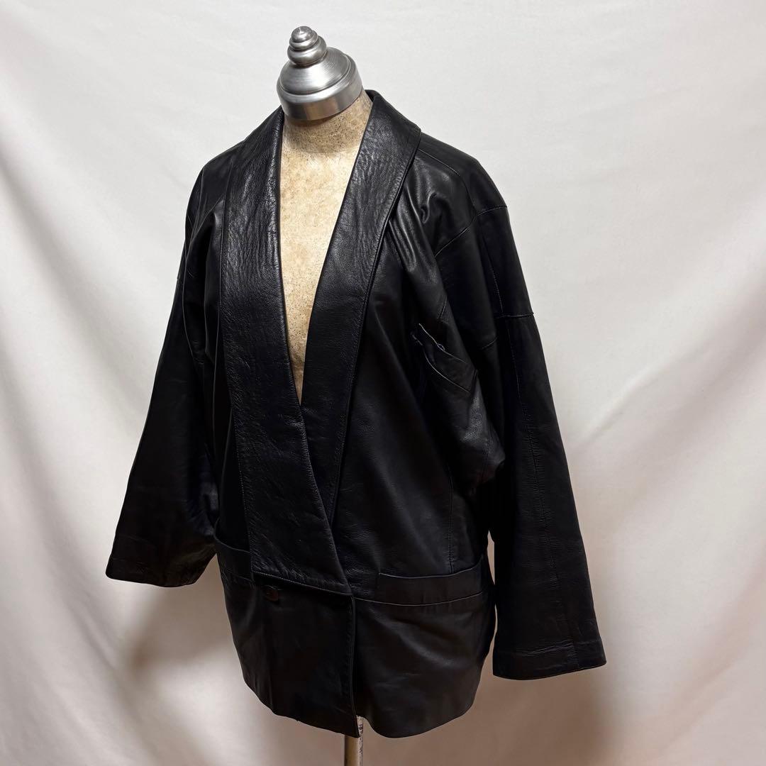 80s-90s EURO label “KIMONO\" leather JKT