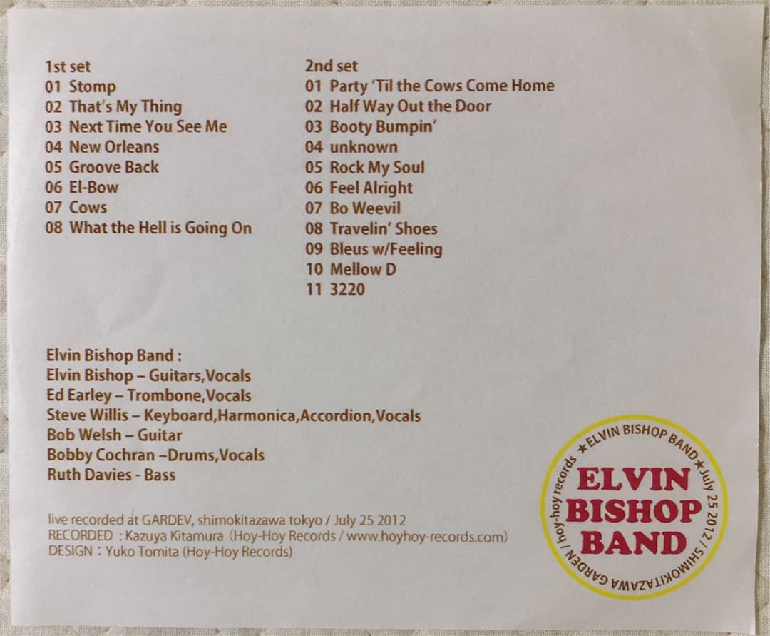 洋楽 Elvin Bishop Band / Tokyo, July 25,2012