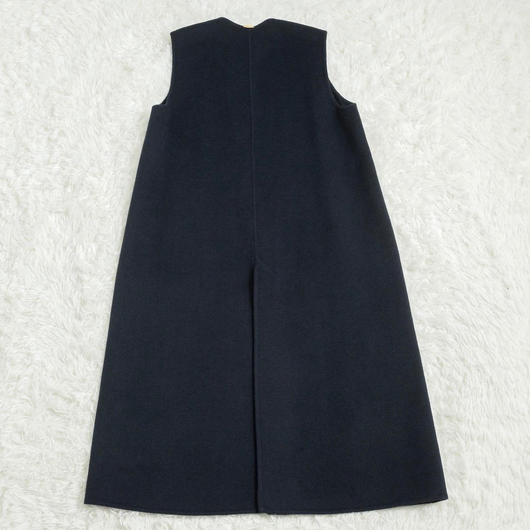 Deuxieme Classe ウールアンゴラ ロングベスト 38 ネイビー