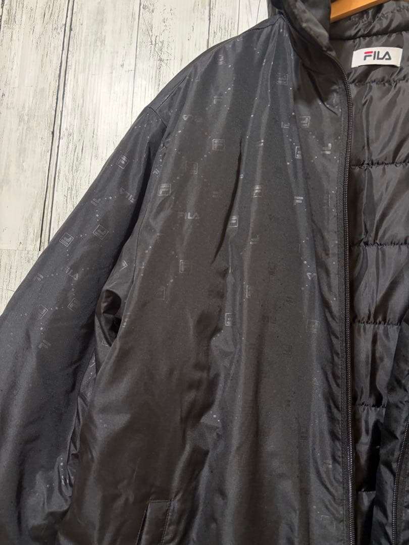 大きいサイズ　FILA フィラ　レディース　ブラック フード付きコート3L