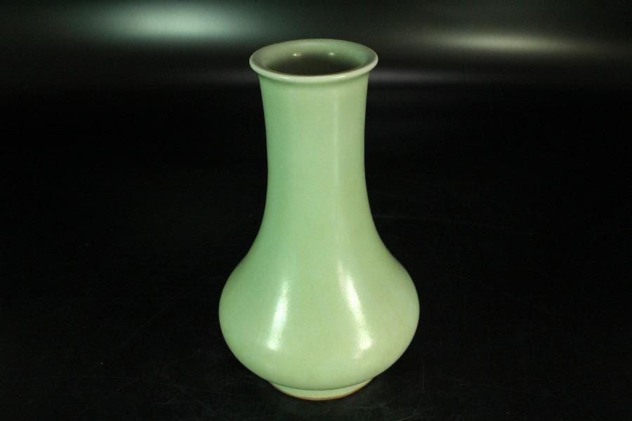 中国美術 青磁 瓶 尺立 茶道具伝来(K-A857)