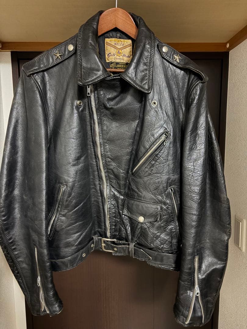 50s〜vintage NELCO BUILT レザーダブルライダースジャケット