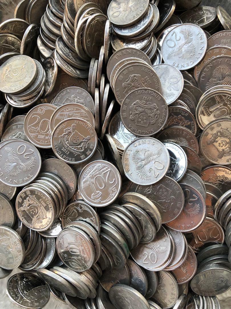 4469 【シンガポール】20セント　硬貨　　古銭　300枚セット