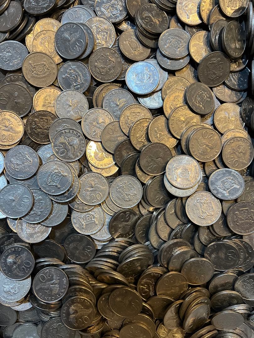 4469 【シンガポール】20セント　硬貨　　古銭　300枚セット