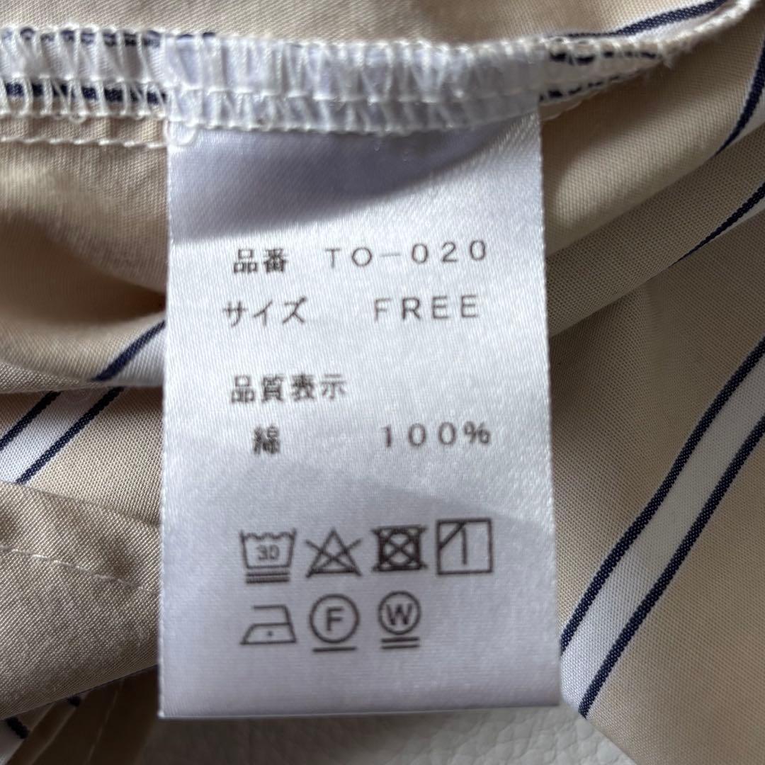 OUR アワホーム 播州織のベーシックシャツ ワンピース ストライプ
