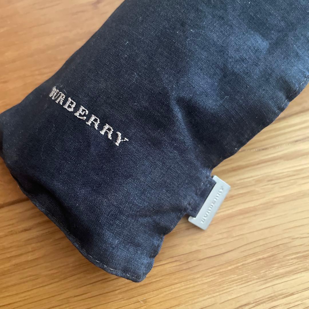 BURBERRY 折りたたみ日傘 ブラック/ベージュ　ロゴ