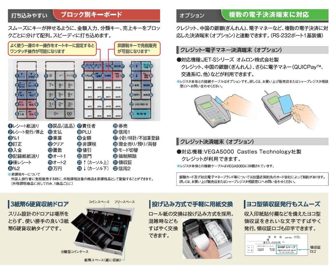 2022年製設定無料SHARP 電子レジスタ XE-A307-W 250429