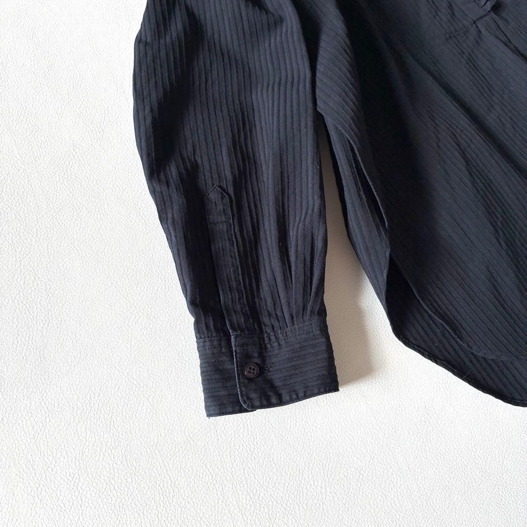 Drawer　コットンフリルバックリボンノーカラーブラウス　雑誌掲載品　ネイビー