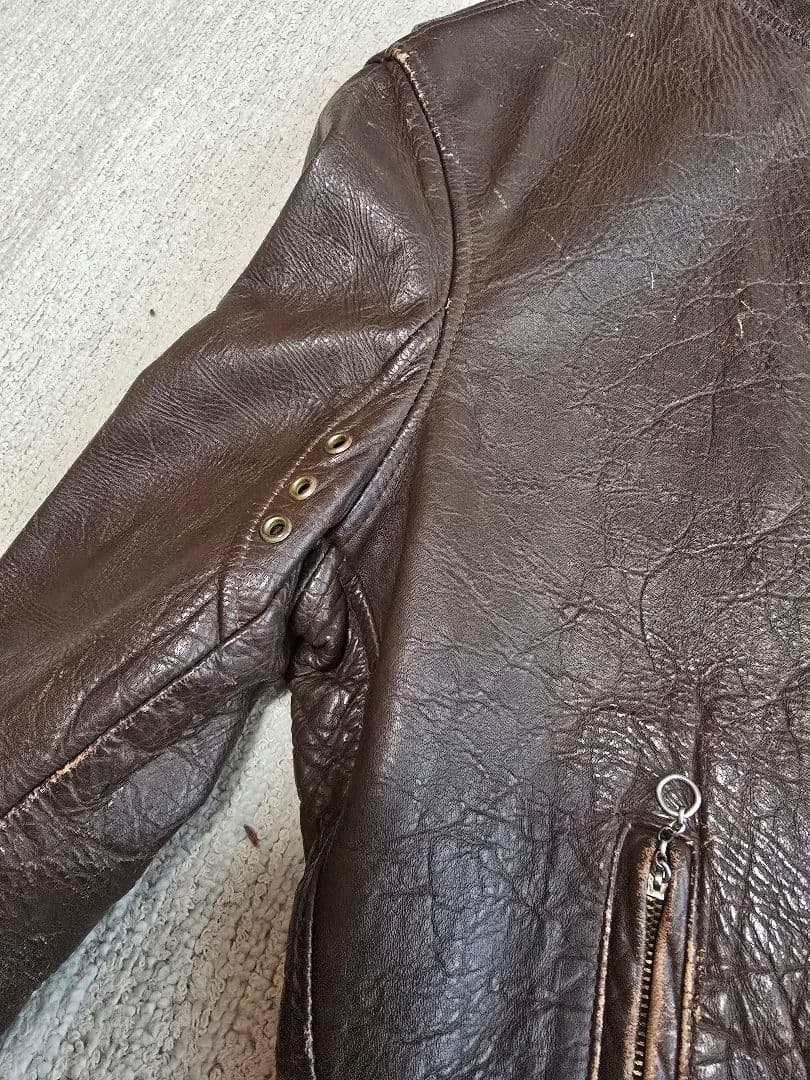 50s～60s ヴィンテージ.レザー シングルライダースジャケット.M.