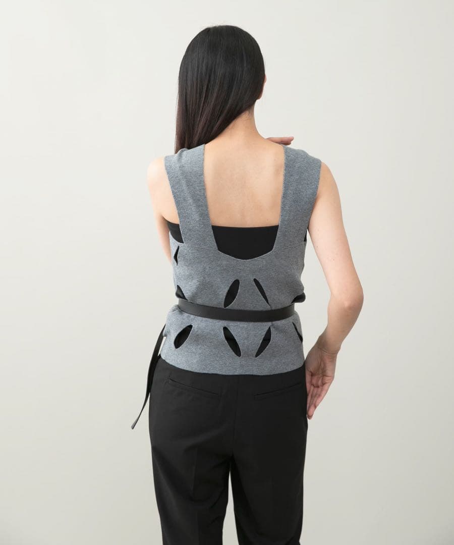 leinwande flower knitted top ベスト 赤