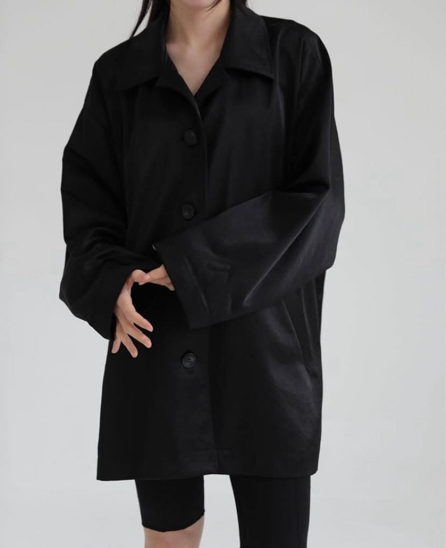 【値下げ】aere vintage satin coat ブラック