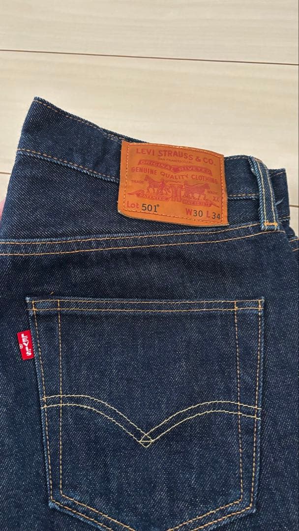 USA製　Levi's 501　セルビッチデニム【W30 L34】革パッチ　濃紺