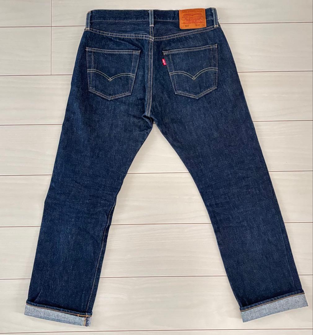 USA製　Levi's 501　セルビッチデニム【W30 L34】革パッチ　濃紺