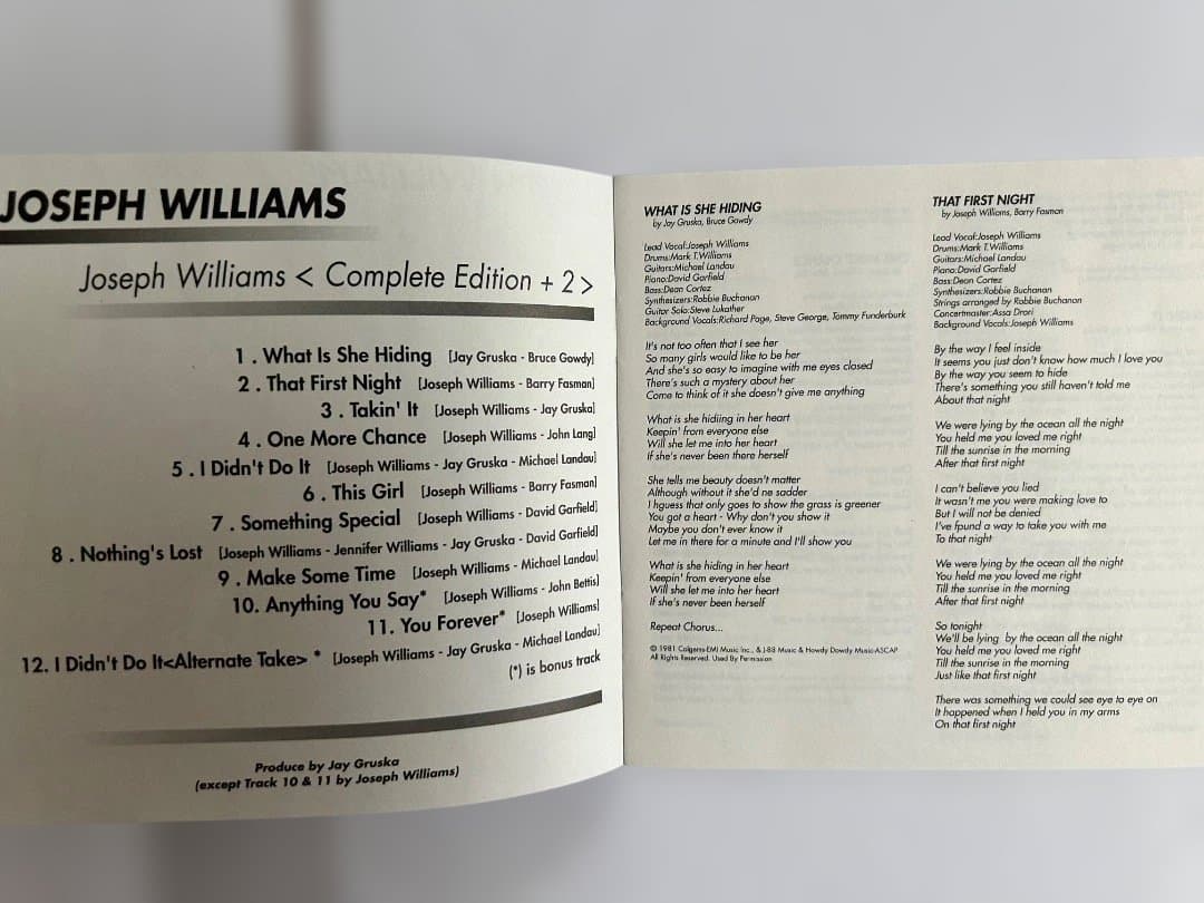 Joseph Williams (紙ジャケ仕様・帯付き)