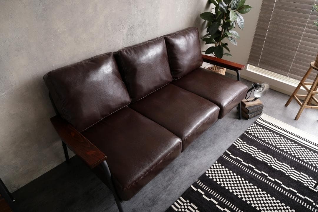 《新品・送料無料》3人掛けソファ デニムタイプ&PVCレザータイプ