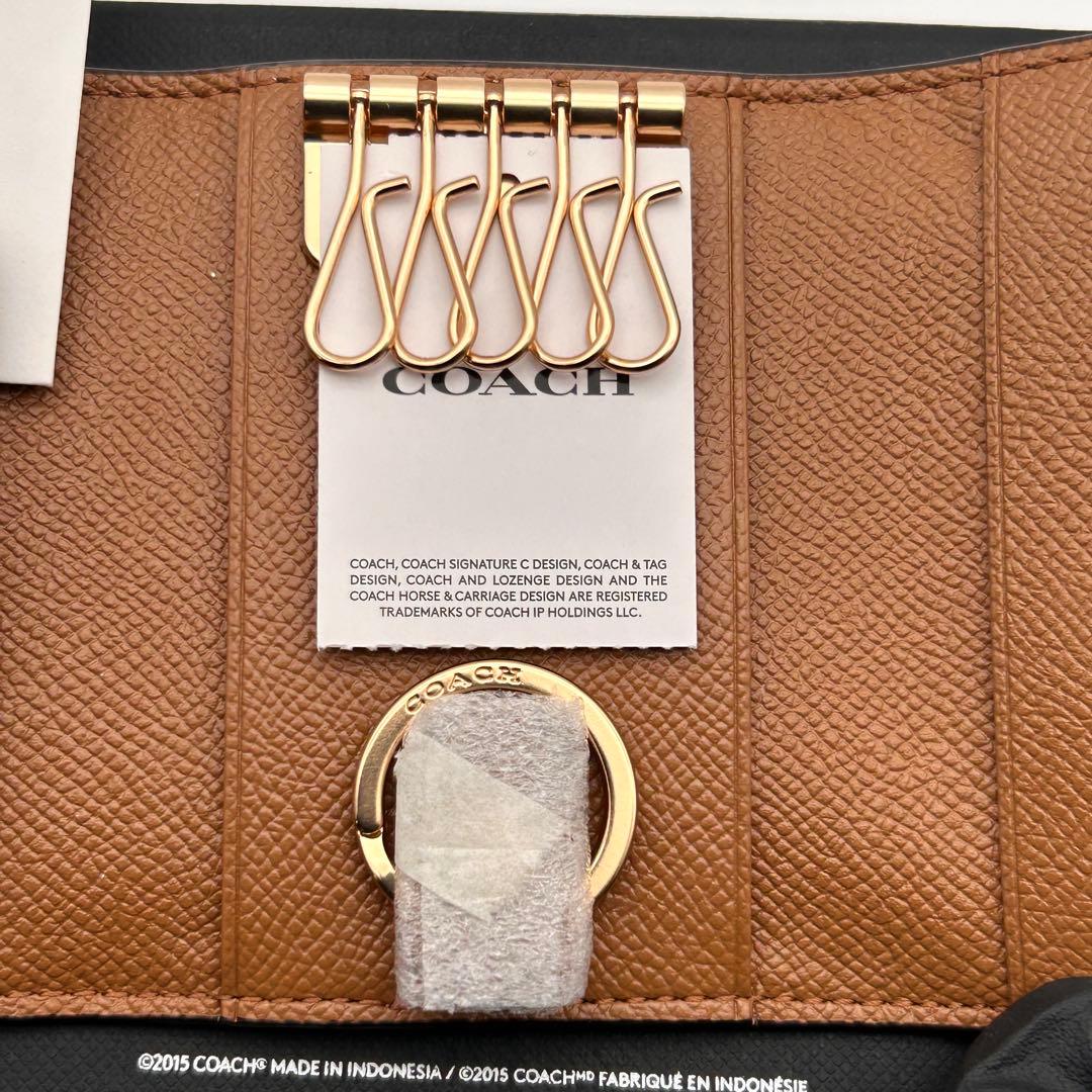 【未使用級】COACH コーチ 5連 キーケース 高級 レザー ✨極美品✨