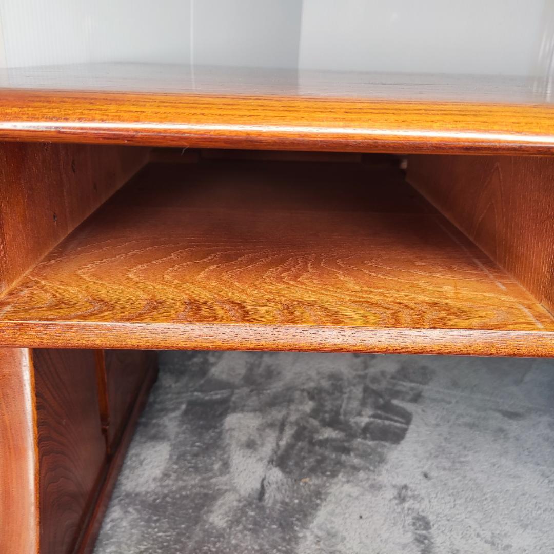 中古　最高級！指物工芸家具　駿河工芸　総欅(ケヤキ)無垢材　座机　文机