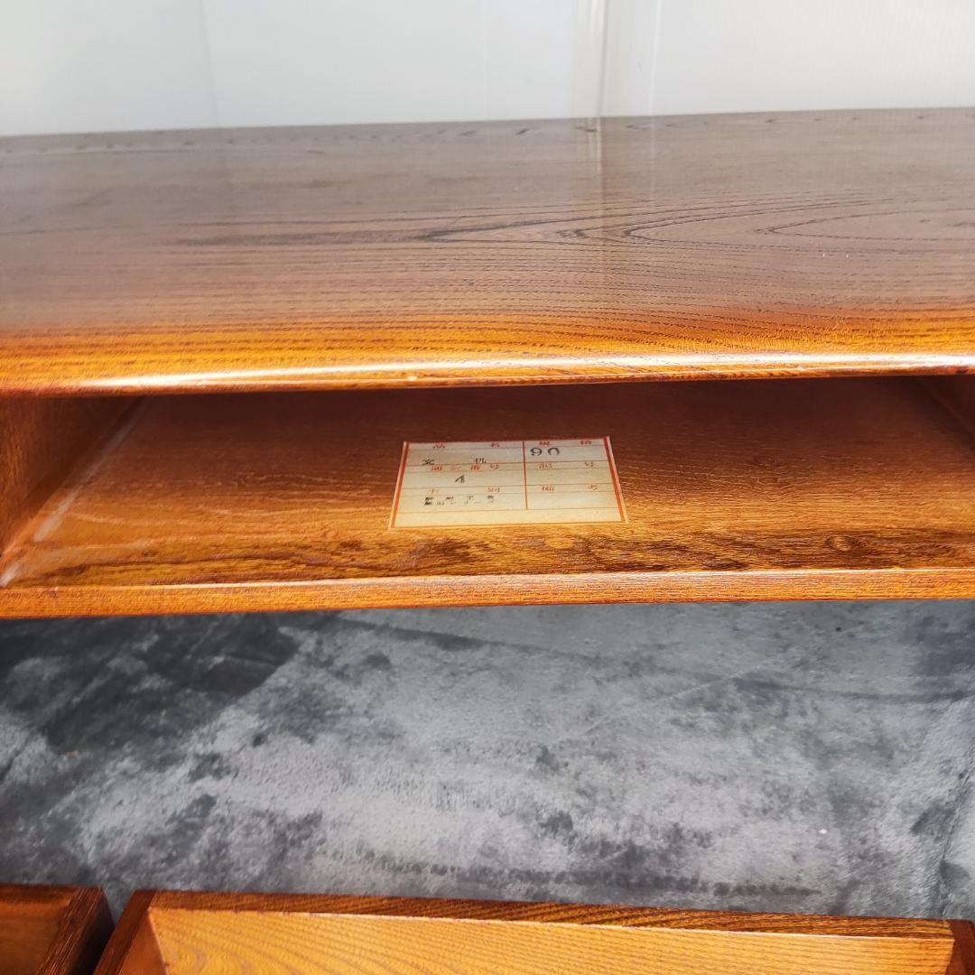 中古　最高級！指物工芸家具　駿河工芸　総欅(ケヤキ)無垢材　座机　文机