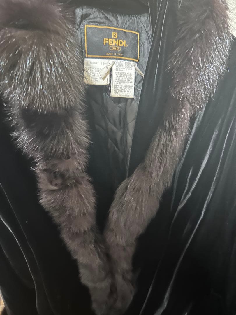 レア　フェンディ　シルクベルベット　ファーコート　fendi