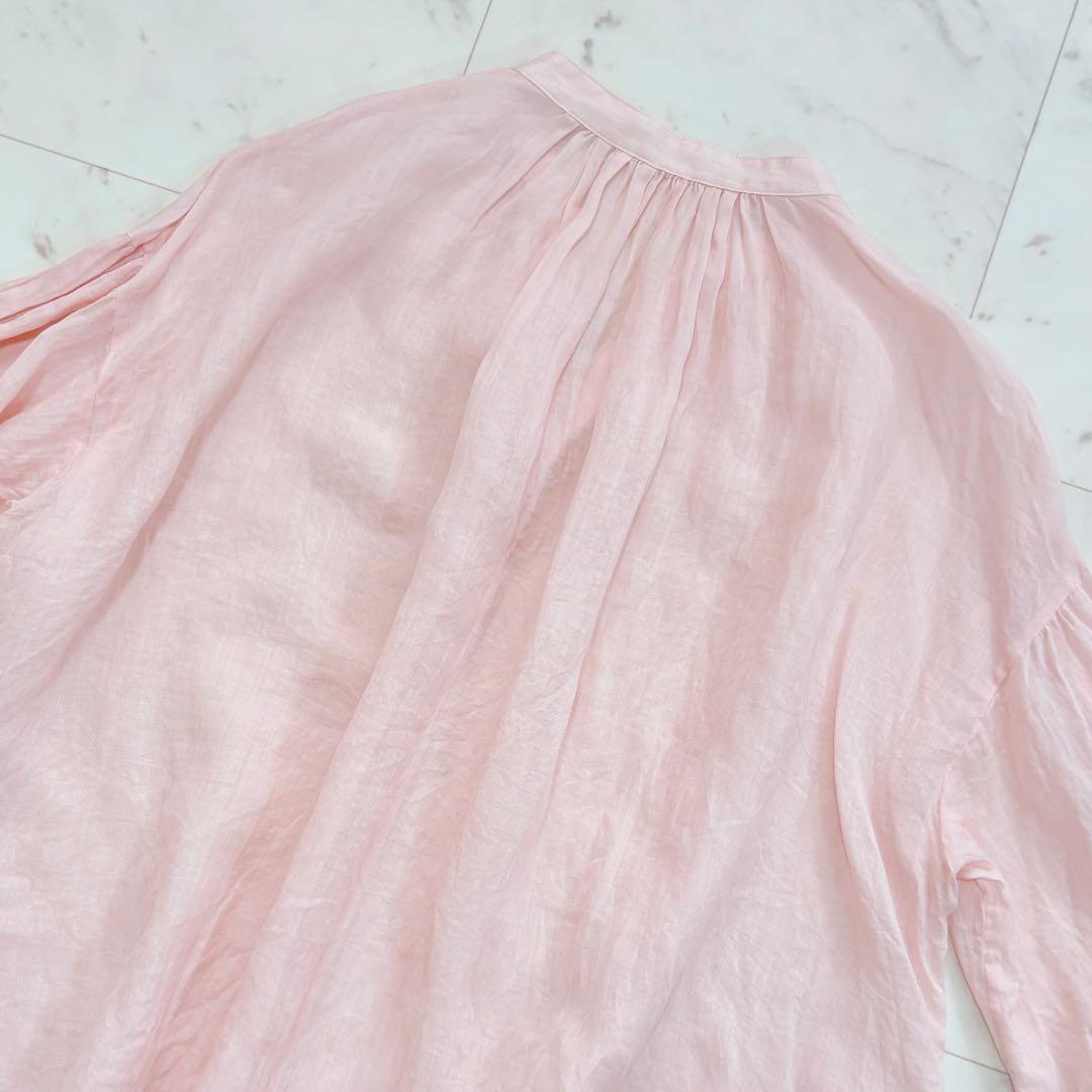 美品✨スローブイエナ　ラミースキッパーシャツ　ピンク　人気　完売品　2025SS