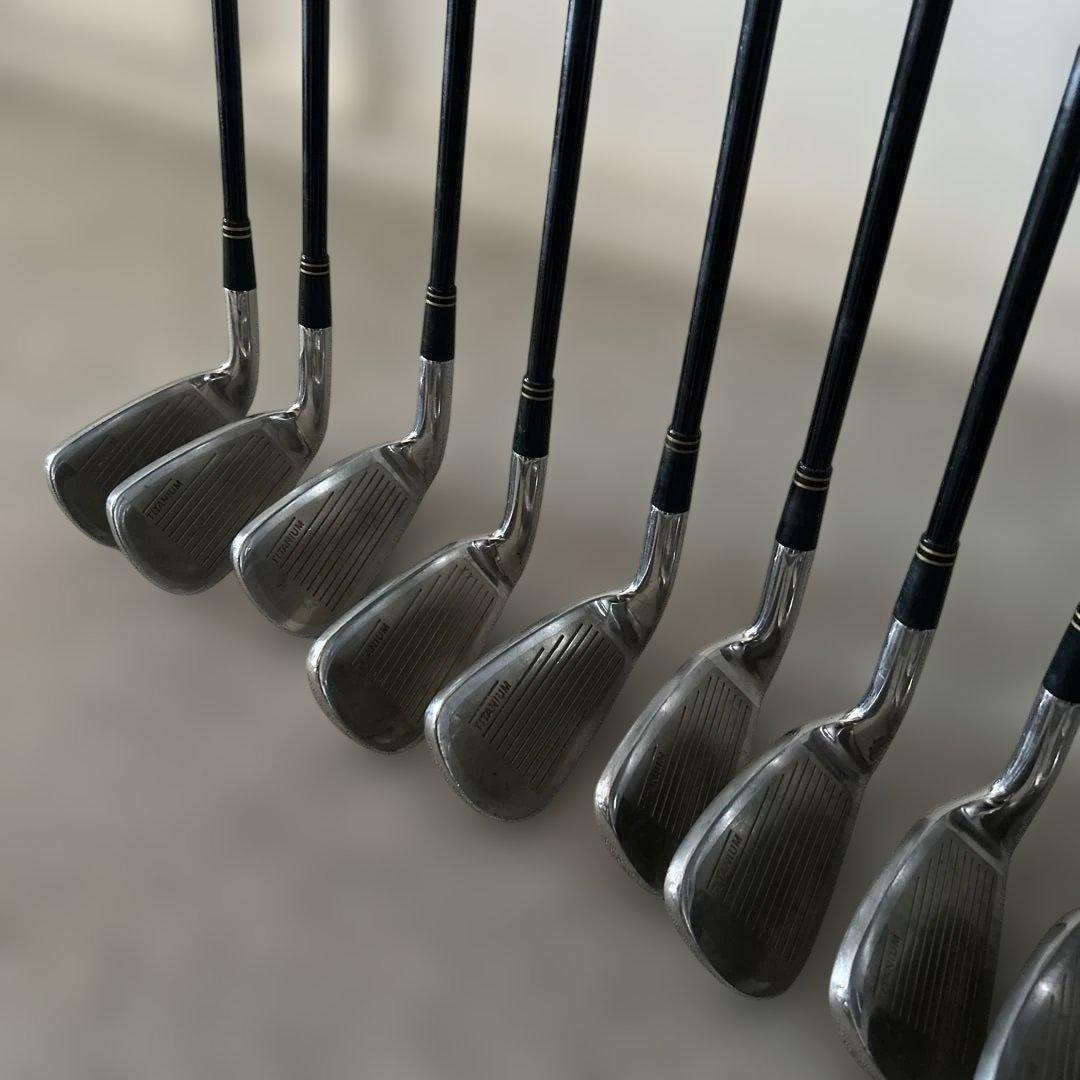 メンズ＊ブリヂストン＊ゴルフバッグ✖️クラブ14本セット＊black