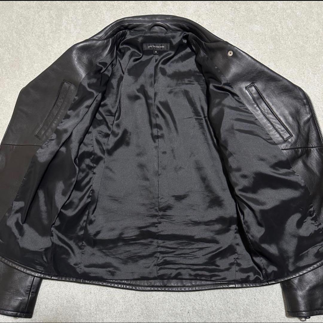 【美品】4(L) ジャックローズ　ダブルライダースジャケット　ラムレザー