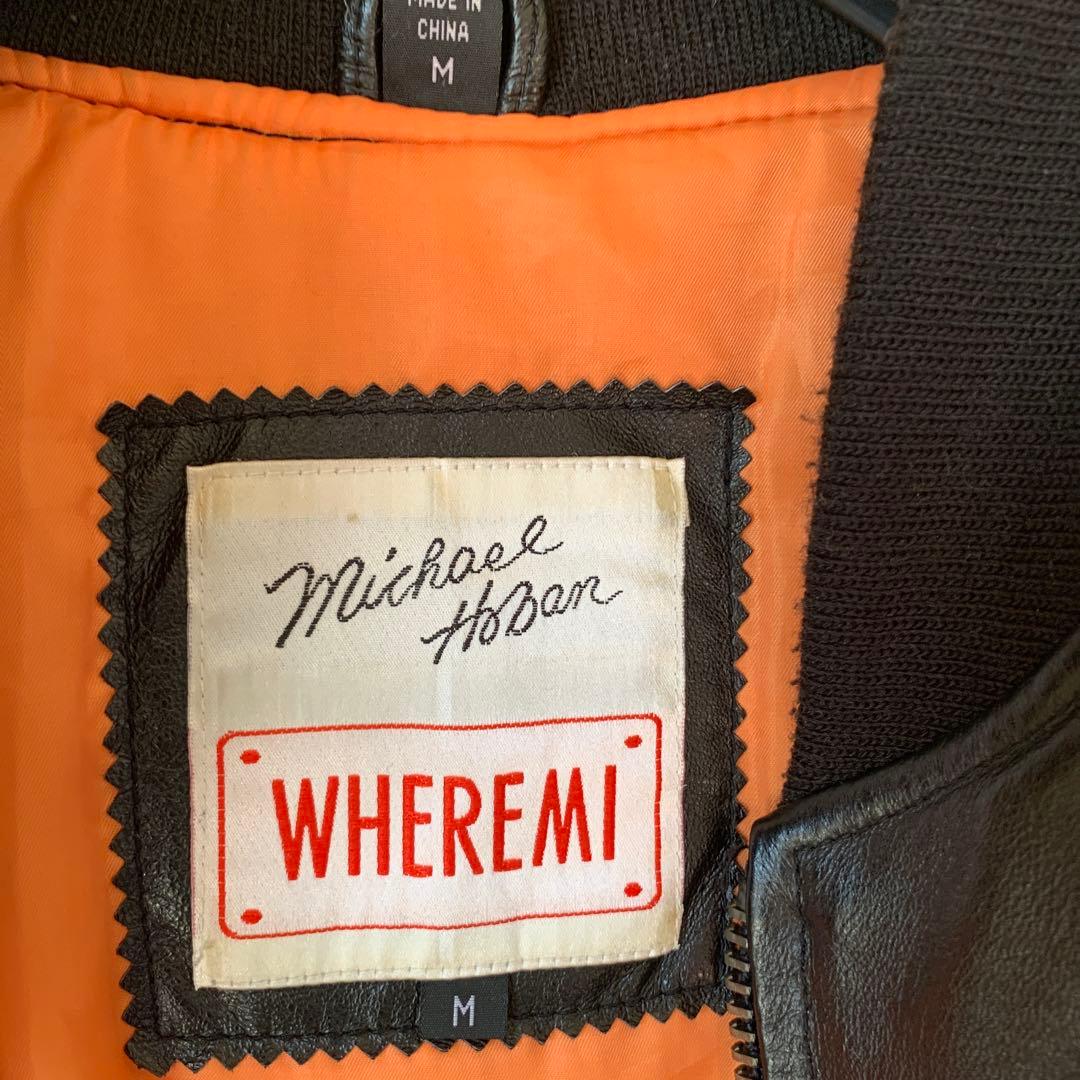 Michael Hoban WHEREMI レザージャケット M 黒 ミリタリー
