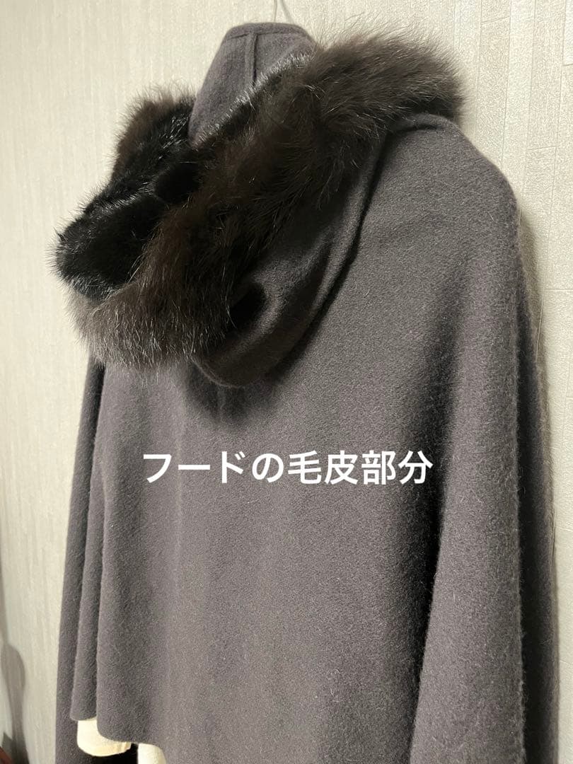 tiedeur (ティエドゥール)ミンク・フォックストリミング　カシミヤケープ
