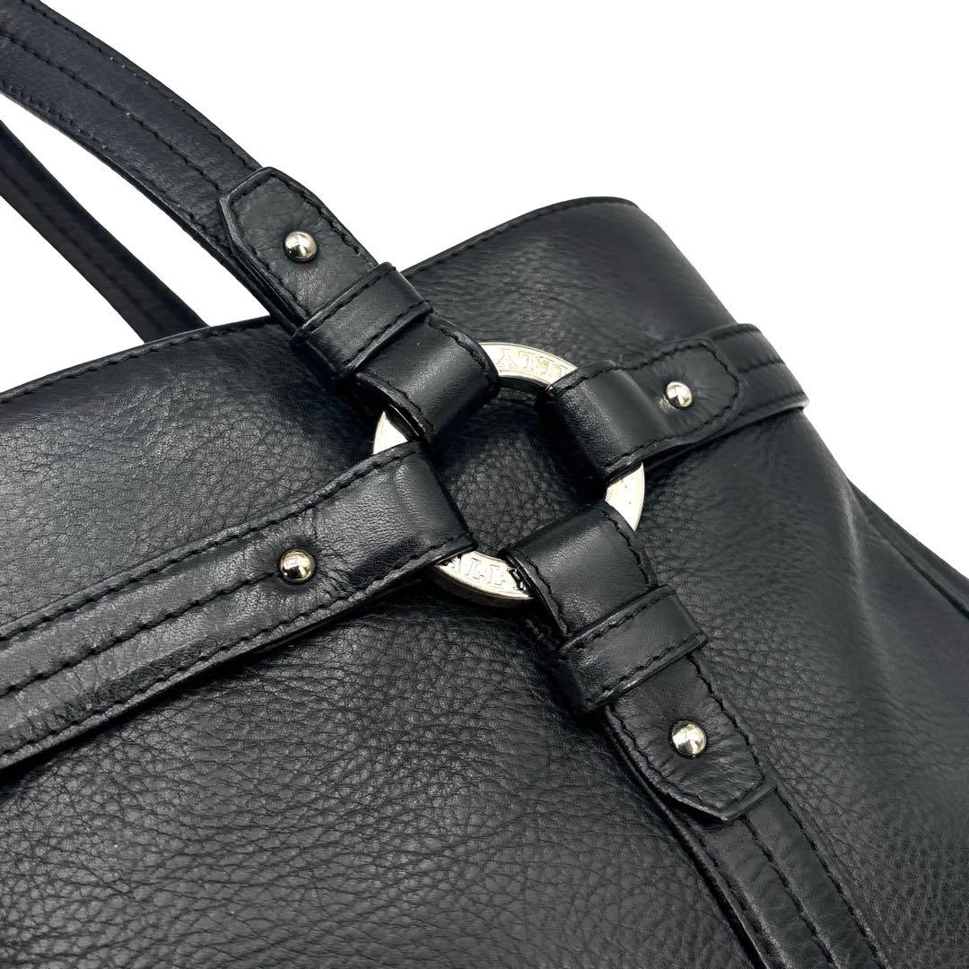 美品】BALLY バリー　トートバッグ　ショルダー　肩掛け　A4 革　レザー　黒