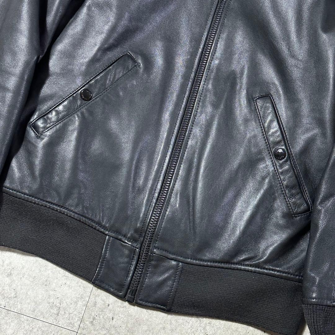 美品 Schott レザー ma1 黒 M ラムレザー 3141025