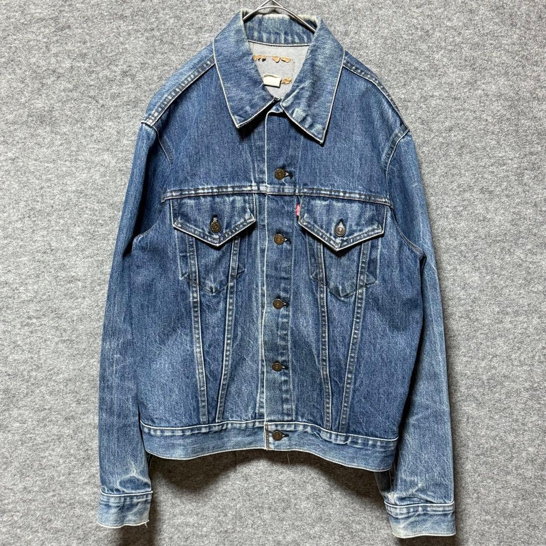 70s USA製 LEVI'S 70505 デニム ジャケット　縦落ち　4th