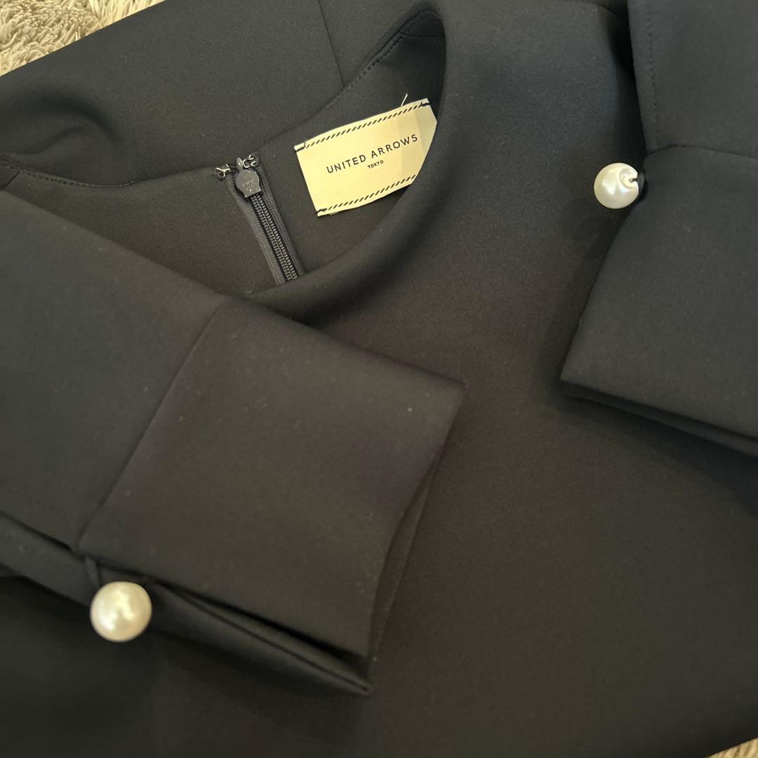 UNITED ARROWS SPONGY パールモチーフ ブラウス