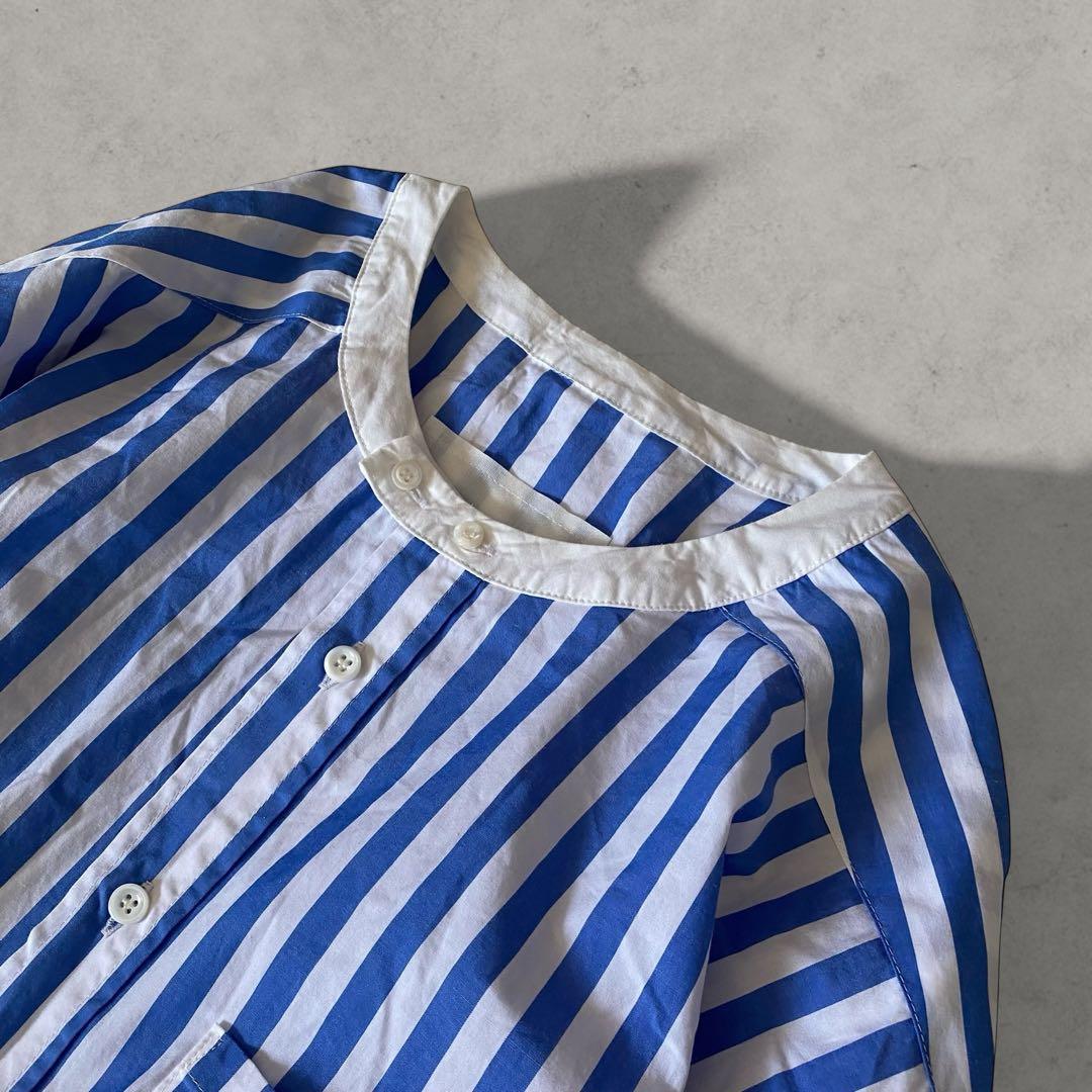 美品✨ユニヴァーサルティシュ ストライプ シャツ ブラウス コットン 日本製