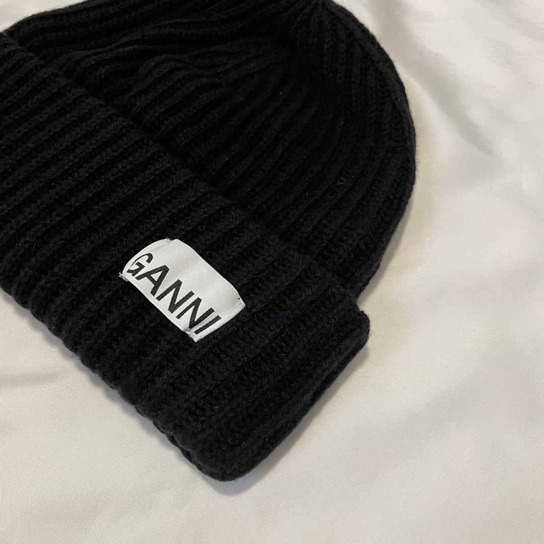 残り1点■ GANNI ロゴワッペン ビーニー ニット帽 ■