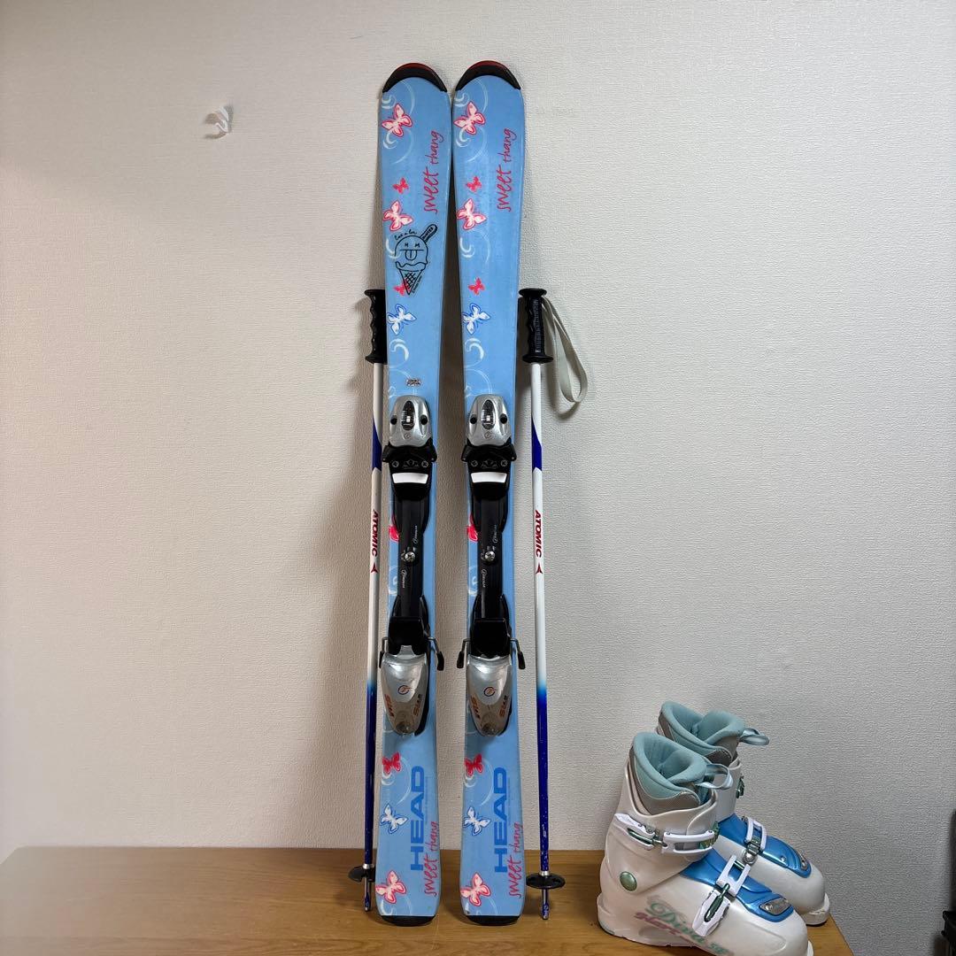 ジュニアストック付スキーセット　head 117cm hart 23cm
